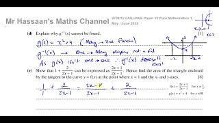 CAIE, 9709\/11\/M\/J\/22 P12, June 2022, Paper 12, Q10,  Functions, Inverse, Composite, Differentiation