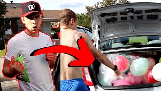 1000 Balloon in my Bro's car PRANK (He got MAD) | XjayX