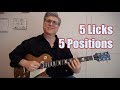 5 Blues Licks in 5 Positions (Guitar Lesson with TAB)