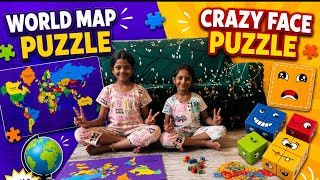 World Map Puzzle for Kids | Crazy Face Puzzle Game | Fun Learning Time #worldmap #educationalgames  screenshot 3
