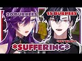 Hakka and Lucien do burpees for a Minecraft Hardcore batsu