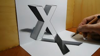 3D Trick Art on Paper, Letter X and its Hole