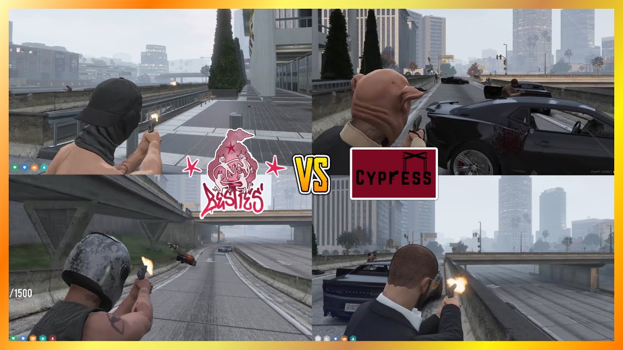 Besties vs Cypress On La Puerta Fwy (Multi POVs) (4th Fight) | NoPixel 4.0 GTA RP