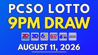 PCSO Lotto Result Today August 11, 2026 | 9PM LIVE Results