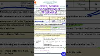 Library Assistant job on contractual iit hyderabad! #librarianvacancy2025 #libraryvacancy #library