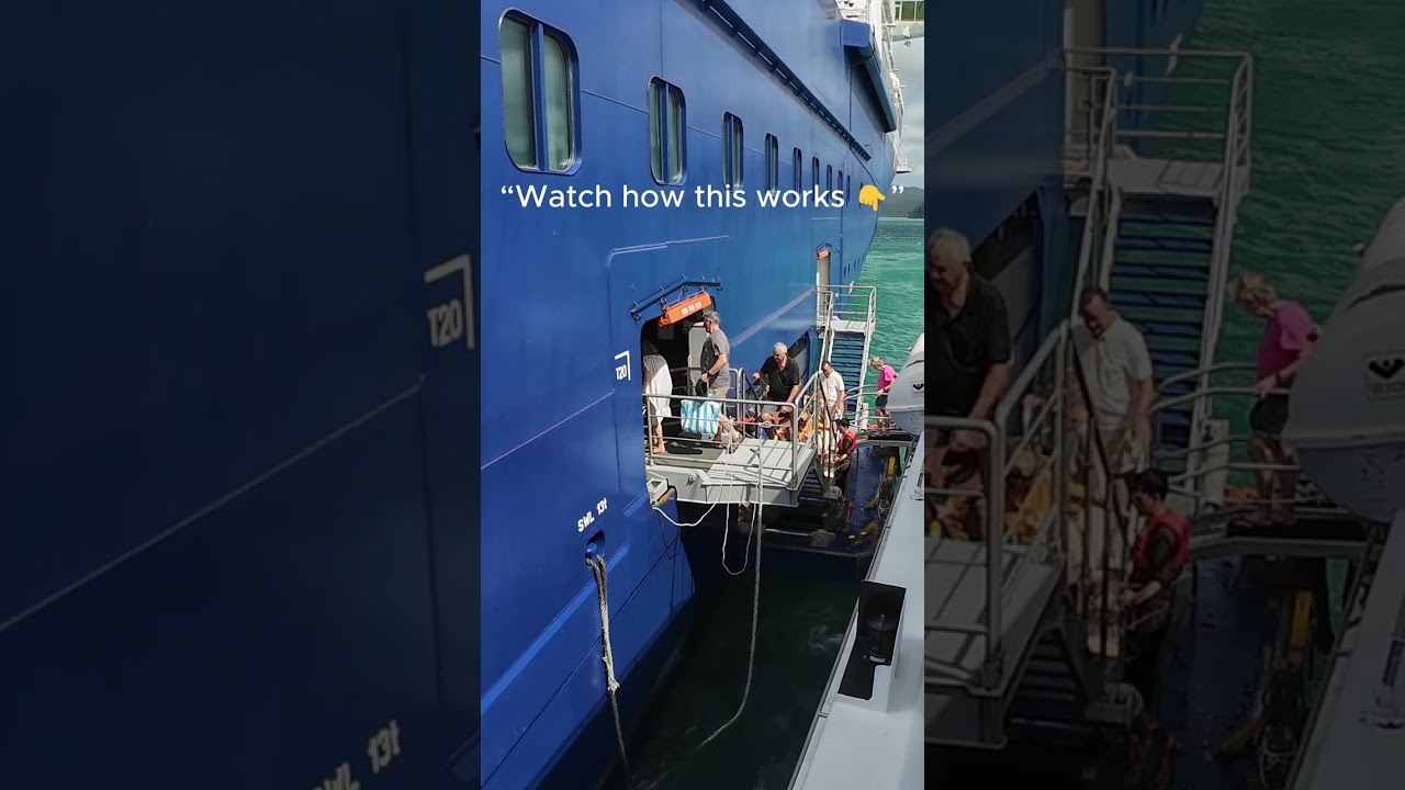 Ever Seen a Cruise Ship Board Passengers Like This? 🚢