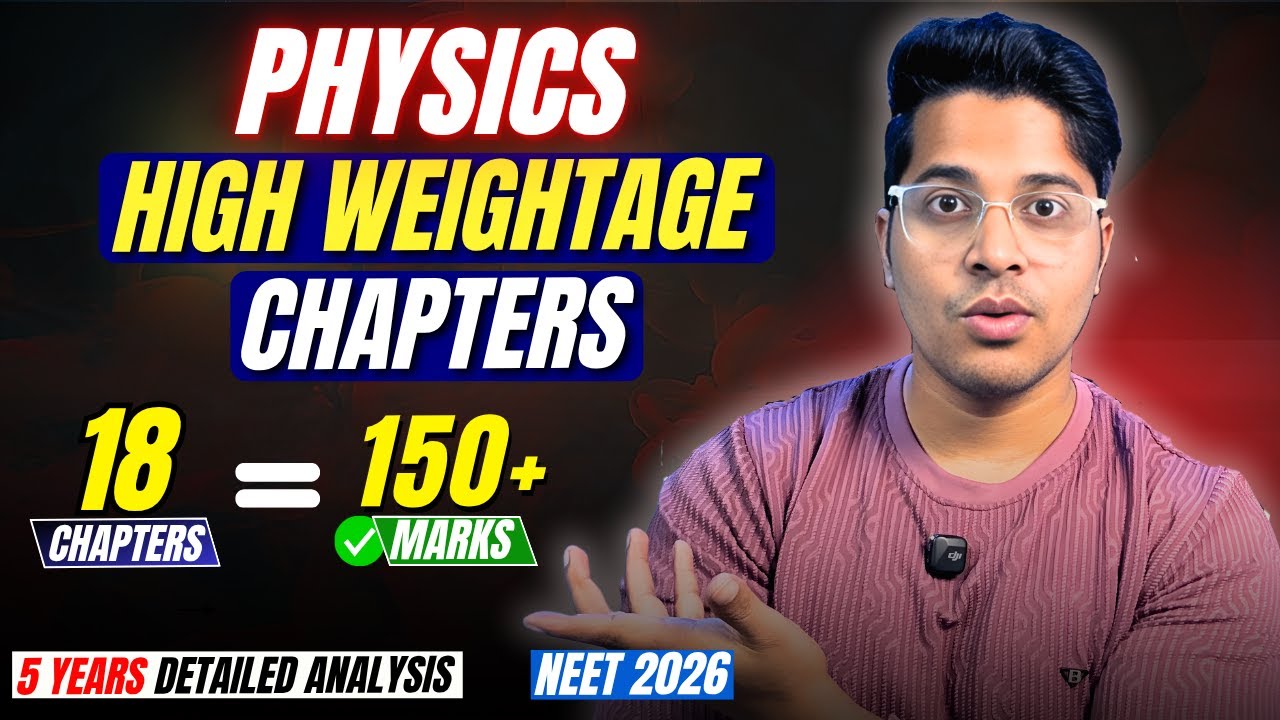 Only 18 Chapters = 150+ Marks! High Weightage Physics Chapters for NEET ...