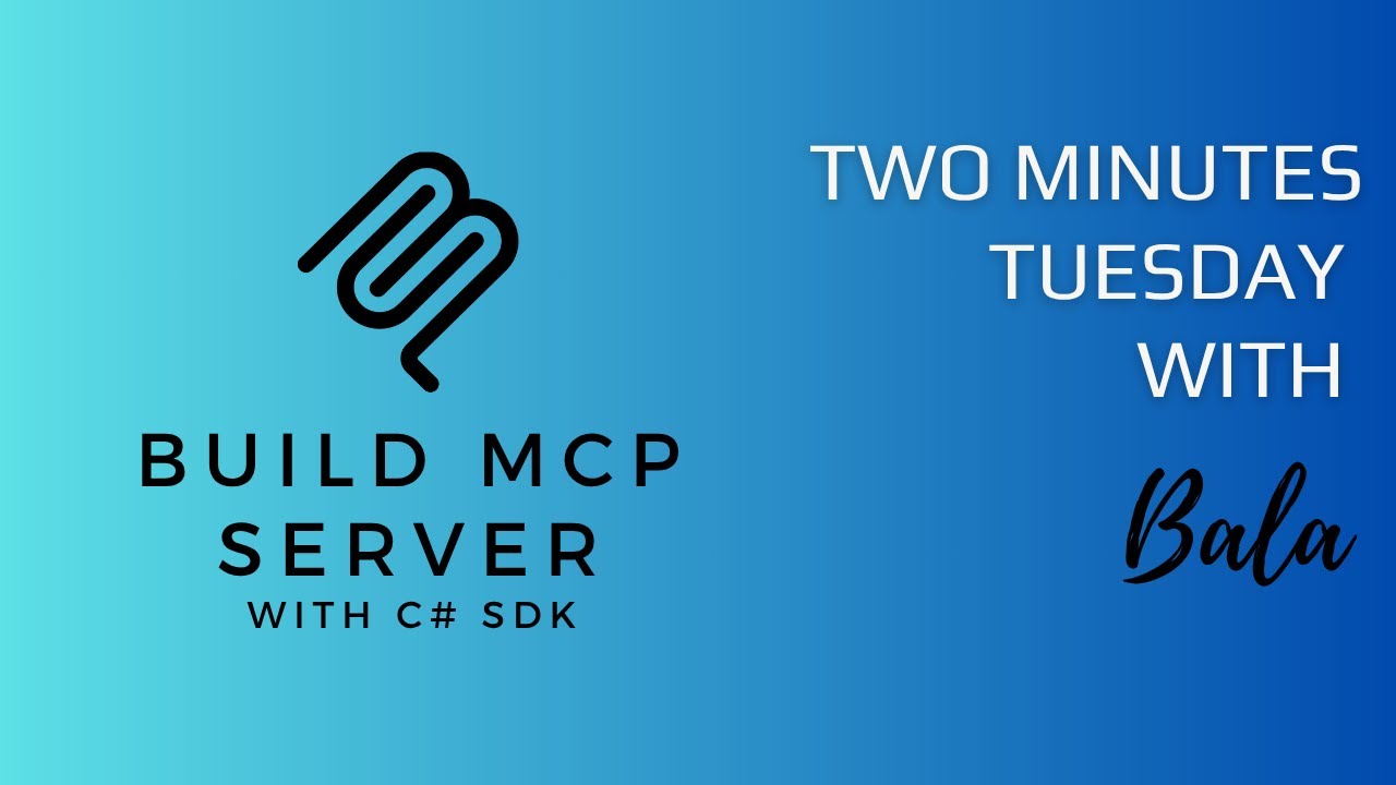 Build MCP Server with C# SDK in 2 Minutes! - YouTube