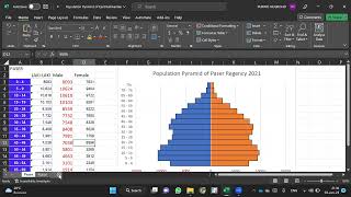MEMBUAT PIRAMIDA PENDUDUK MENGGUNAKAN MS. EXCEL (MS. OFFICE 365)