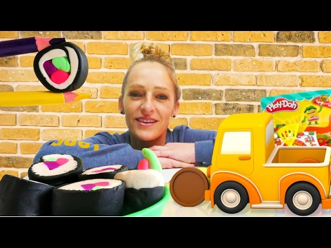 #türkçeizle.Nicole Max Ve Mimi Için Play Doh`tan Sushi Yapıyor