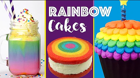 RAINBOW DESSERTS COMPILATION Rainbow Cake Cookies Surprise Inside Cupcakes