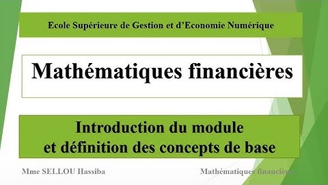Introduction mathématique financière