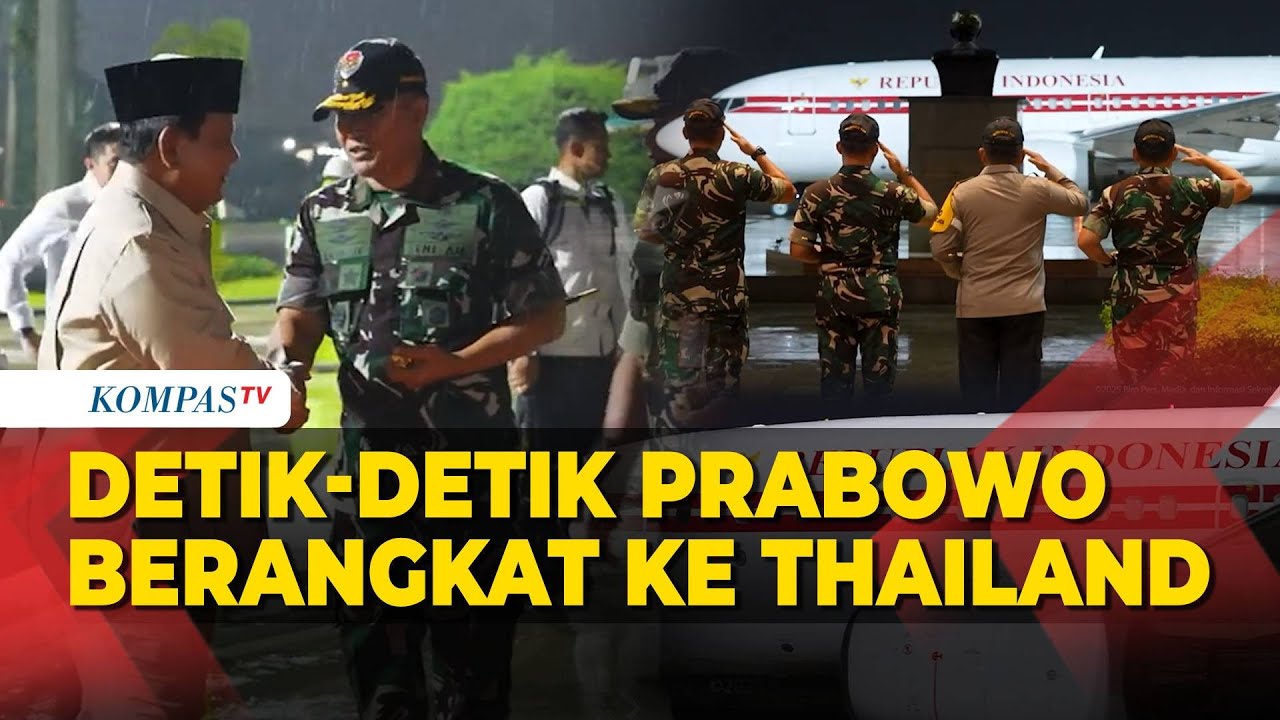 Detik-Detik Prabowo Naik Pesawat Kepresidenan Berangkat ke Thailand