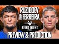 UFC Fight Night: Nursulton Ruziboev vs. Brunno Ferreira Preview &amp; Prediction