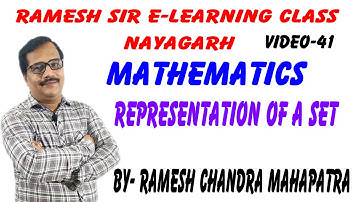(VIDEO-41) LECTURE-3 RAMESH SIR e LEARNING CLASS,REPRESENTATION OF A SET