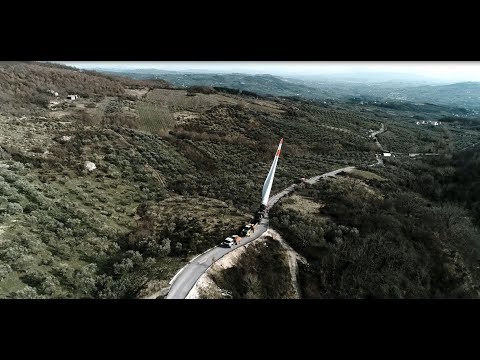 La Molisana Trasporti wind blade transport with Goldhofer FTV