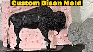 Silicone Mold Making for Wax Bison.  Six Piece Mold for Lost Wax Casting.