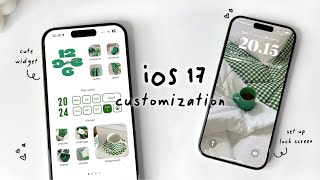 iOS 17 Aesthetic Green Customization ~ widget tutorial ft. unboxing cases✨
