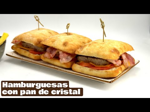 Hamburguesas con pan de cristal