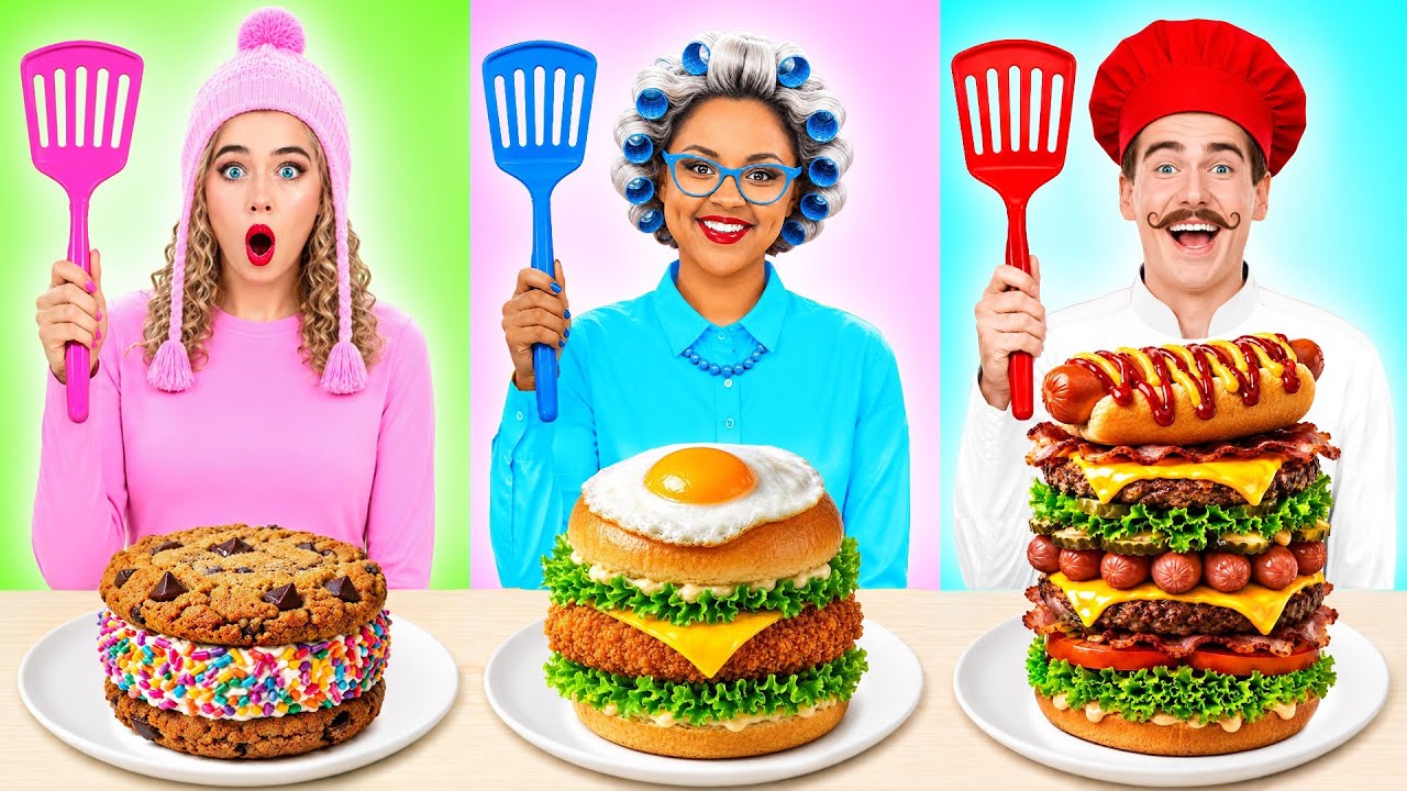 Me vs Grandma Cooking Challenge | Amazing Hacks and Tricks by