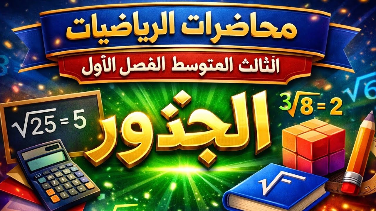 🔥 الجذور للثالث المتوسط –شرح سهل ومضمون 100٪ الدورة الالكترونية التجريبية 