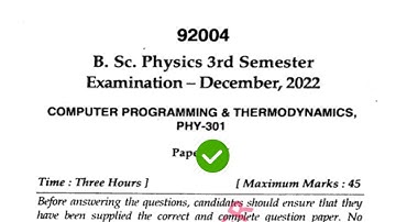 Mdu B sc Physics 3rd Sem Computer Programming & Thermodynamics Question Paper 2022