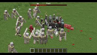 100 iron golems vs raid!