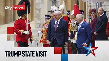 King and Queen welcome Donald Trump at Windsor Castle | Full Sky News coverage