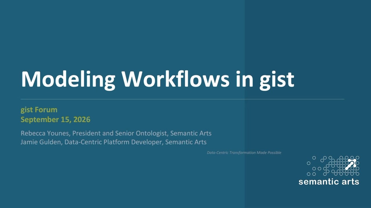 Video Demonstrating Workflow Modeling in Gist