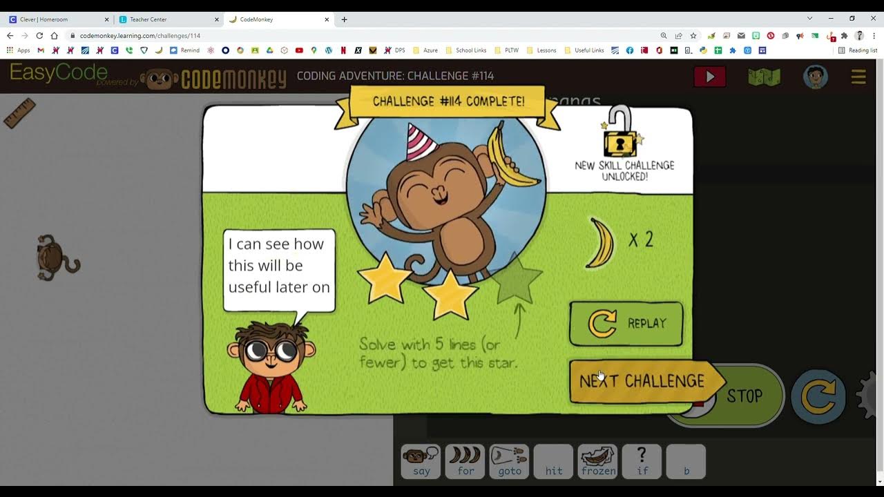 Codemonkey coding adventure part ii fundamentals challenges 111
