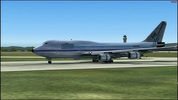 Boeing 747 Flight Simulator Landing (Manual) & Taxi to Parking - GamerVid