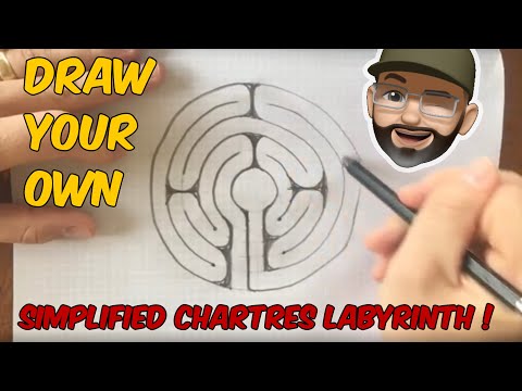 How to Draw a 5 Circuit Chartres style Medieval Labyrinth