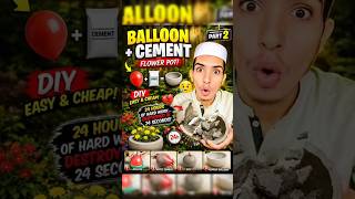 Diy balloon + comment flowers 🌹 pot making #shortsfeed #viral #experiment #dailyvlog #diy #shorts