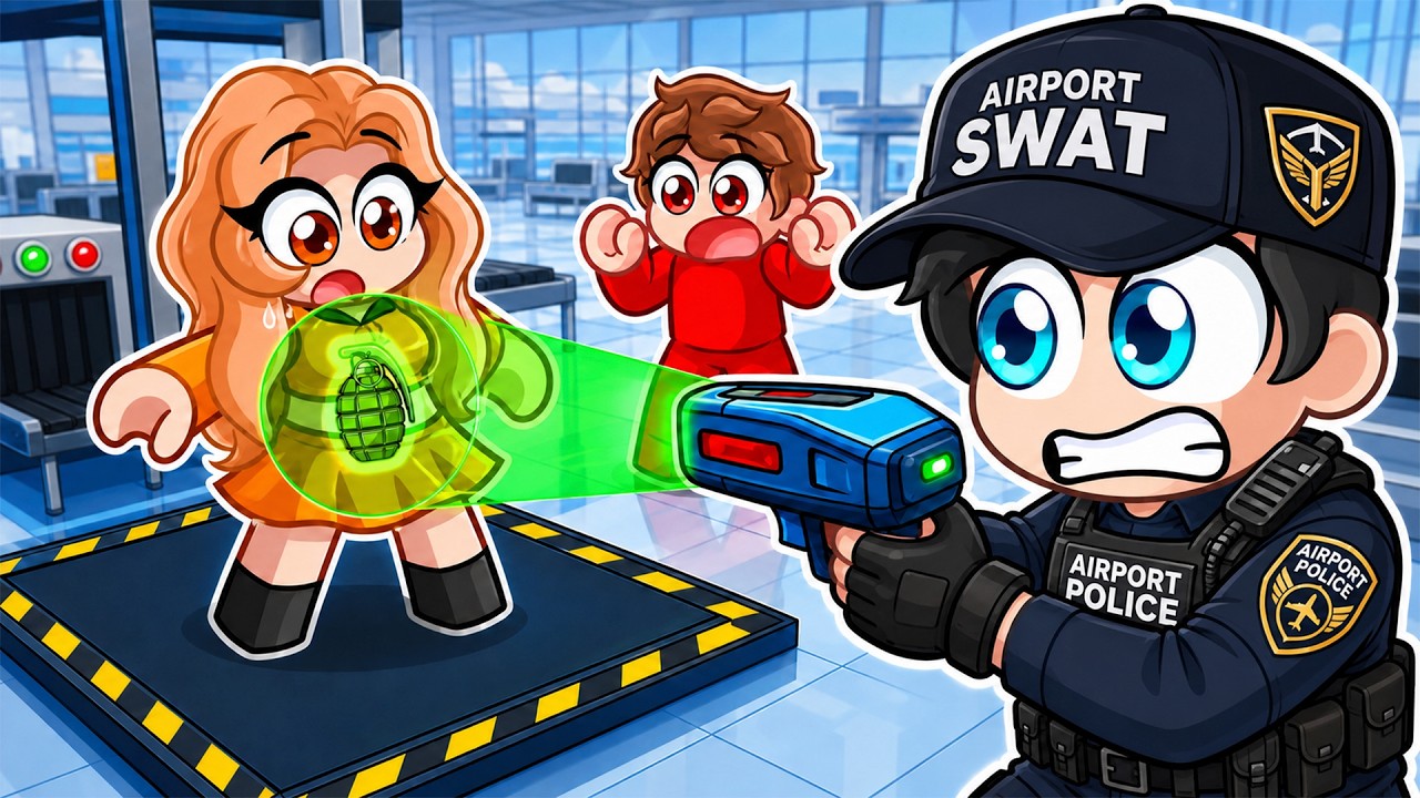 Trabajé como Guardia de SEGURIDAD del Aeropuerto en Roblox...