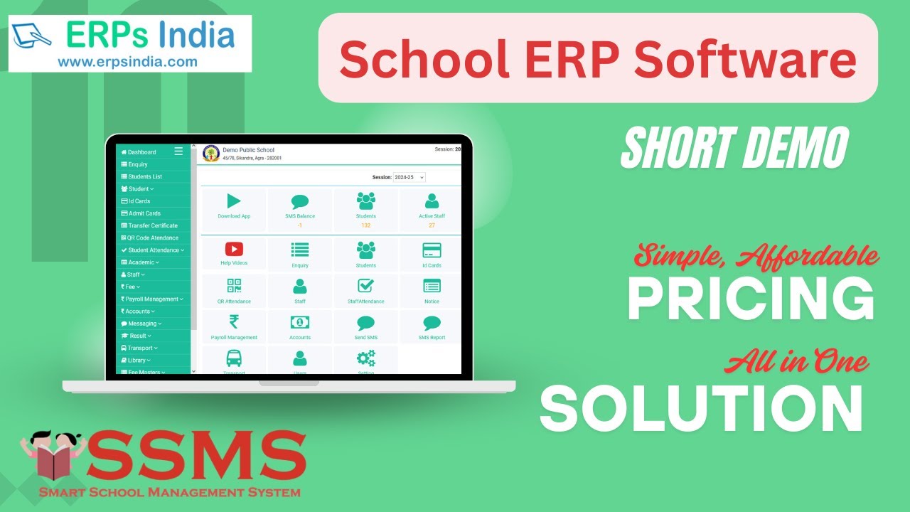School ERP Software Short Demo | Features List | Smart School ...
