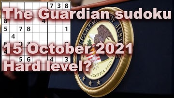 Sudoku solution – The Guardian sudoku 15 October 2021 Hard level