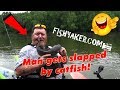Man gets slapped by catfish  fishyaker