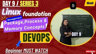 Day 9 | DevOps Beginners : Package Management, Process vs Service & Memory Concept MADE EASY (Hindi)