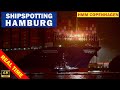 HMM COPENHAGEN - Nächtliches Einlaufen des 400m langen Containerschiffs in den Hamburger Hafen