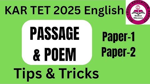 Kartet English 2025 How to Solve Passage and Poem
