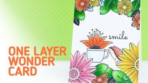 DIY One Layer Card using Masking, Stamping and Copic Coloring