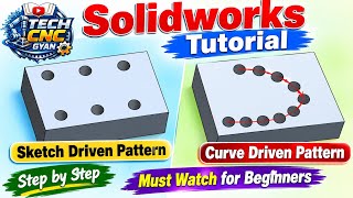 Sketch Driven Pattern & Curve Driven Pattern in SolidWorks Complete Step-by-Step #solidworkstutorial