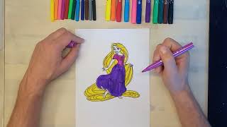 Rapunzel - Disney Princess painting, coloring pages