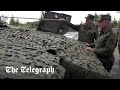 Russian minister of defence inspects captured swedish infantry fighting vehicle
