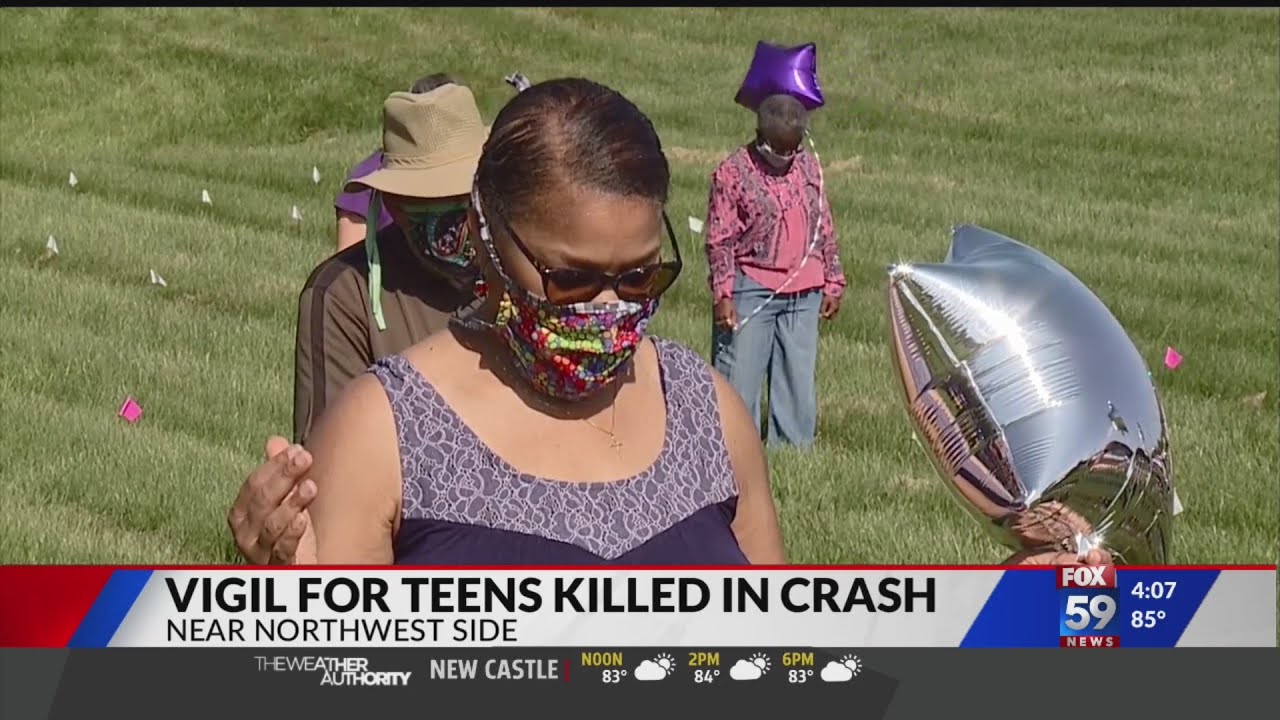 Vigil for three teens killed in crash - YouTube