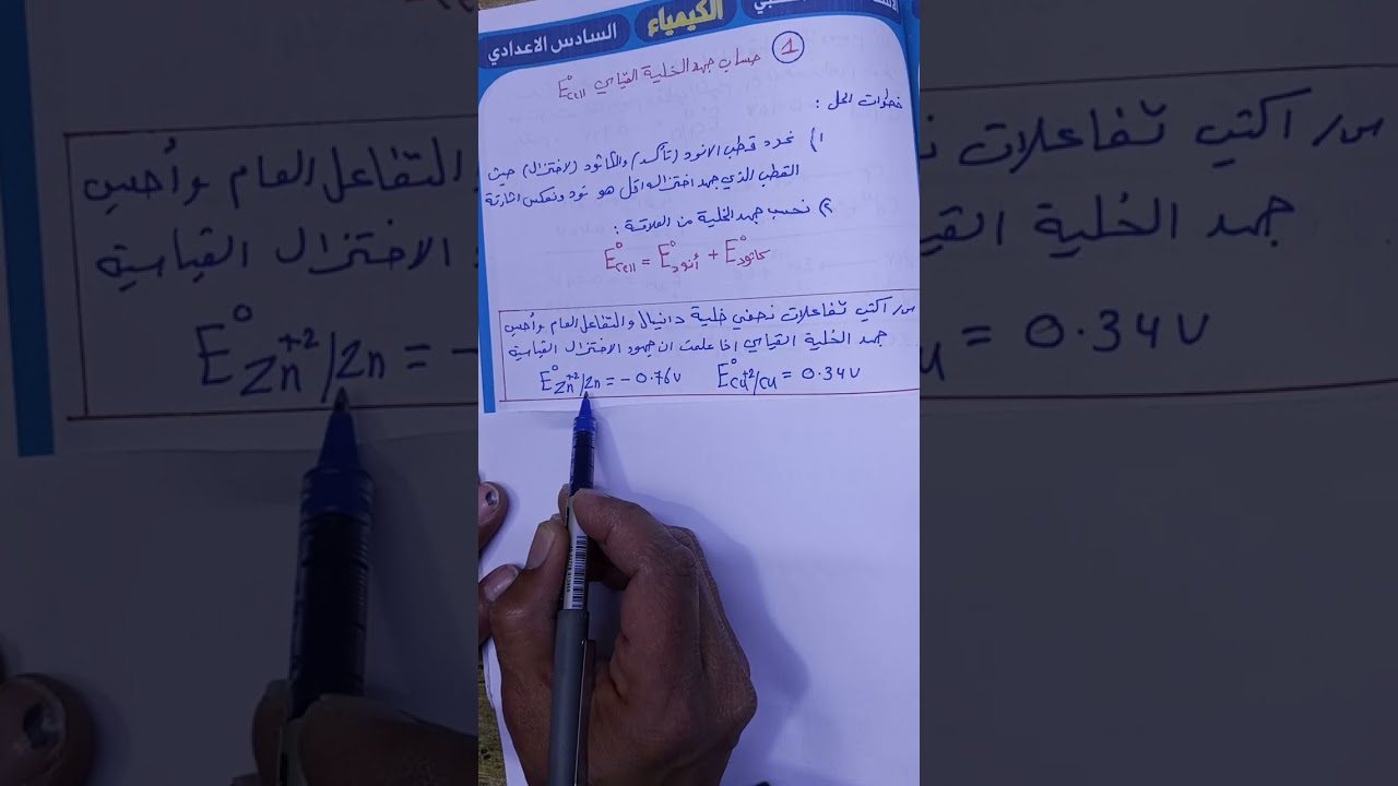 السادس العلمي الكيمياء الكهربائية 1