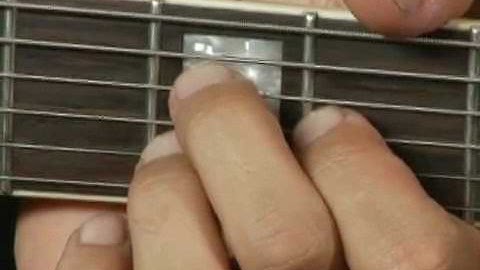1st Inversion of D Minor Guitar Chord on the Middle Top Strings