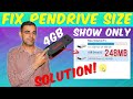 How to Fix Pendrive Size|Restore USB drives back to full capacity explained in Hindi.