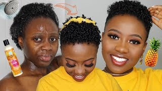4C Natural Hair WASH DAY ROUTINE ft. CURLS Poppin Pineapple Collection Review