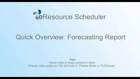 Quick Overview of Forecasting Report – eRS Resource Management Software